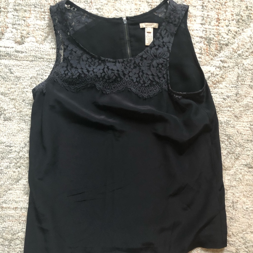 J Crew Black Lace Tank